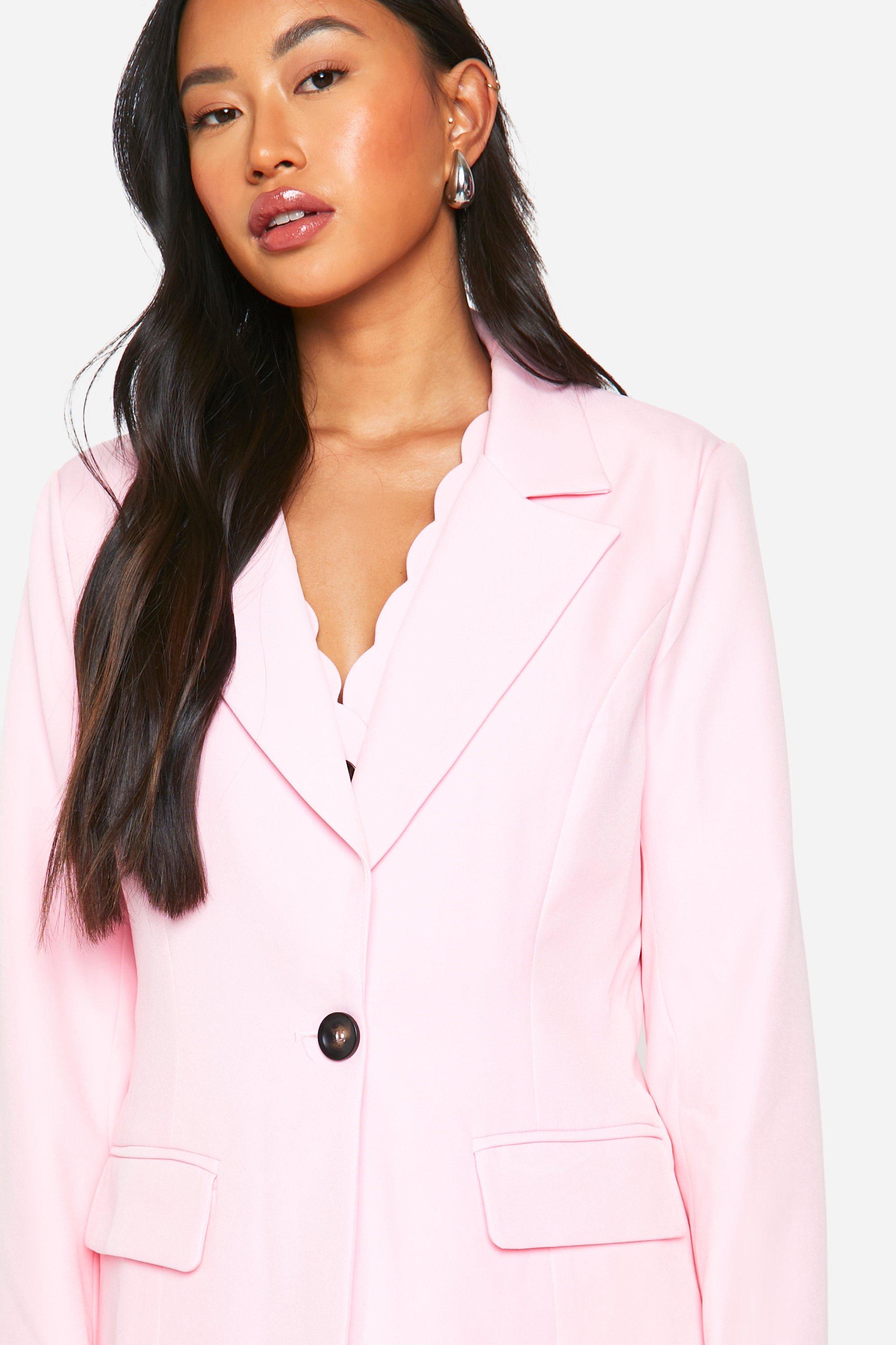 Pink tailored blazer best sale